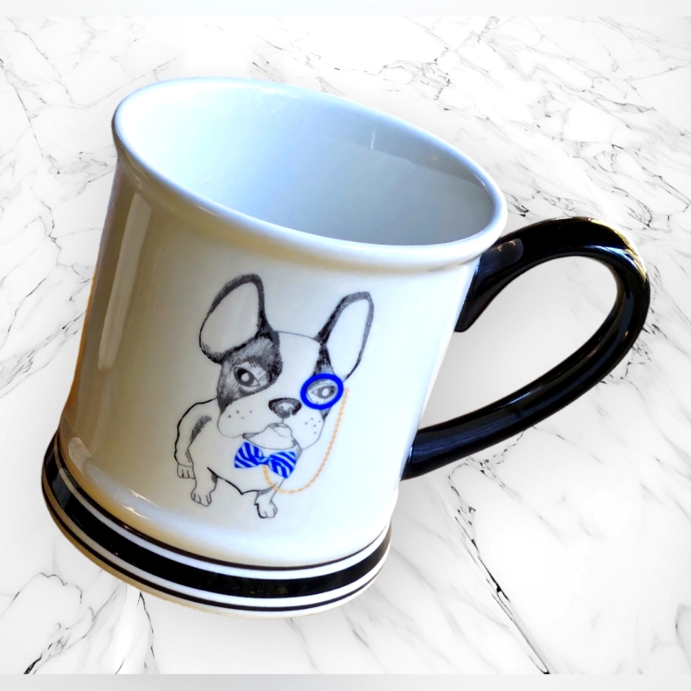 French Bulldog Eye Spectacle White Coffee Mug